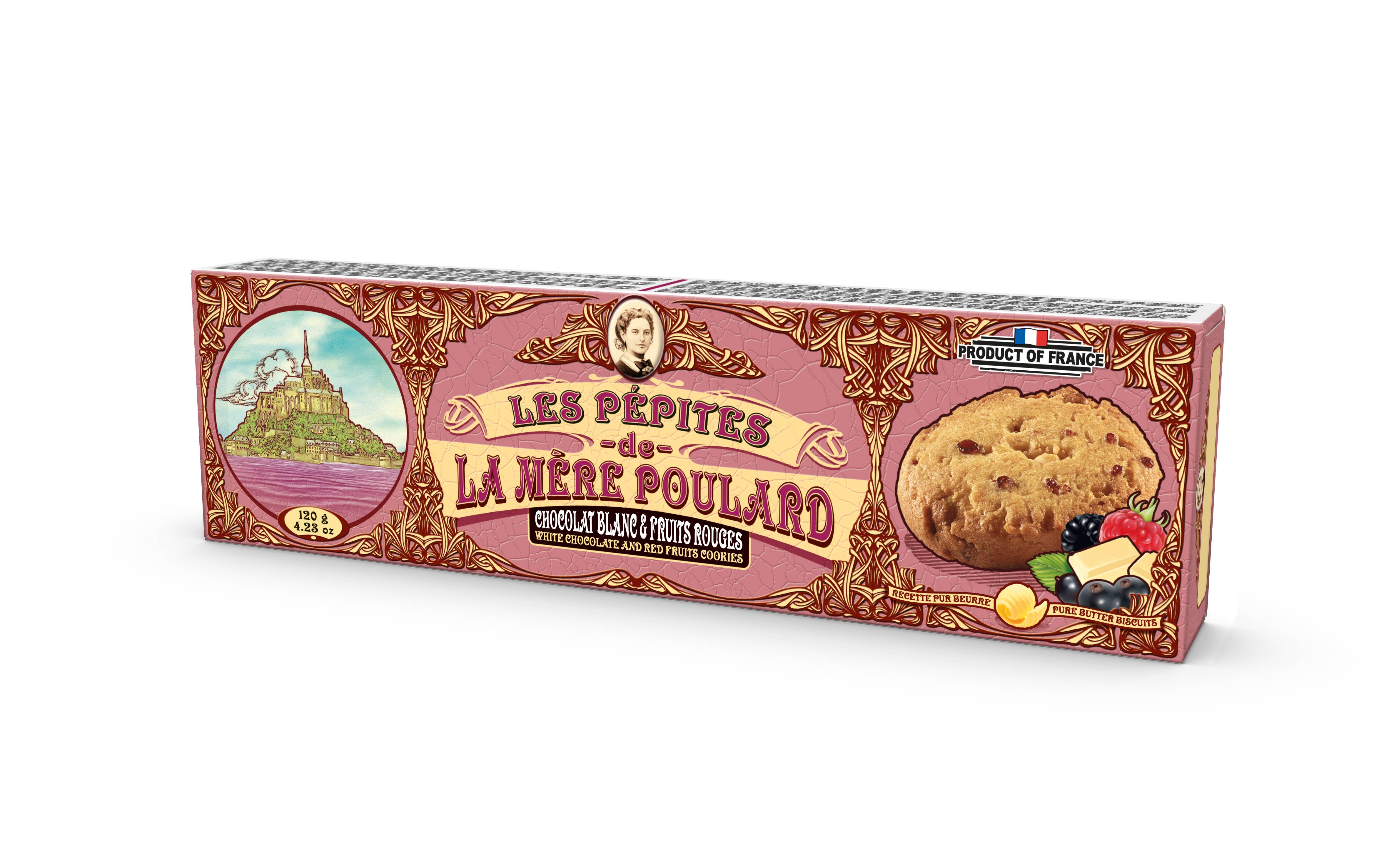 Biscuiterie La Mère Poulard - Wholesale Chocolate Covered Sweets - COLLECTOR CASE WHITE CHOCOLATE CHIPS RED FRUITS 120G1