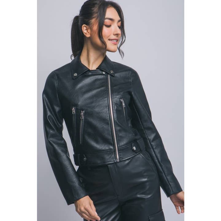 Dames nep leren motorjack voor wholesale door Upmost