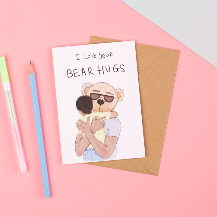 Bear Hugs Card for wholesale by KitsCH Noir