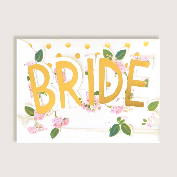 Bride Gold with Flowers Wearable Paper Crown with Ribbon for wholesale by The First Snow