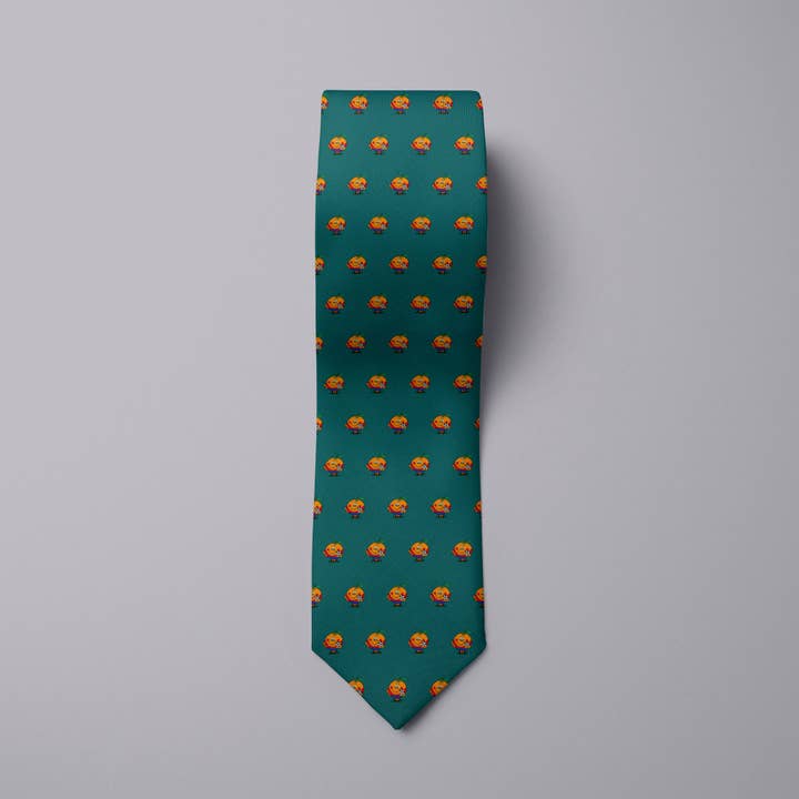 Naranjito tie with green background for wholesale by BOBBY SILVER