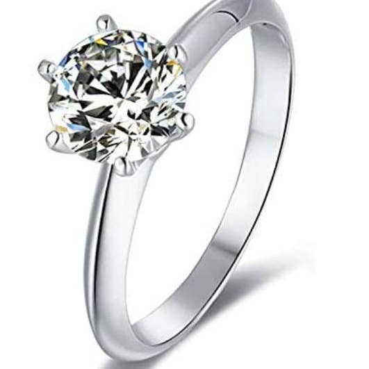 Gegalvaniseerde Moissanite solitairering van 1,5 karaat, 6-polig voor wholesale door TwoBirch