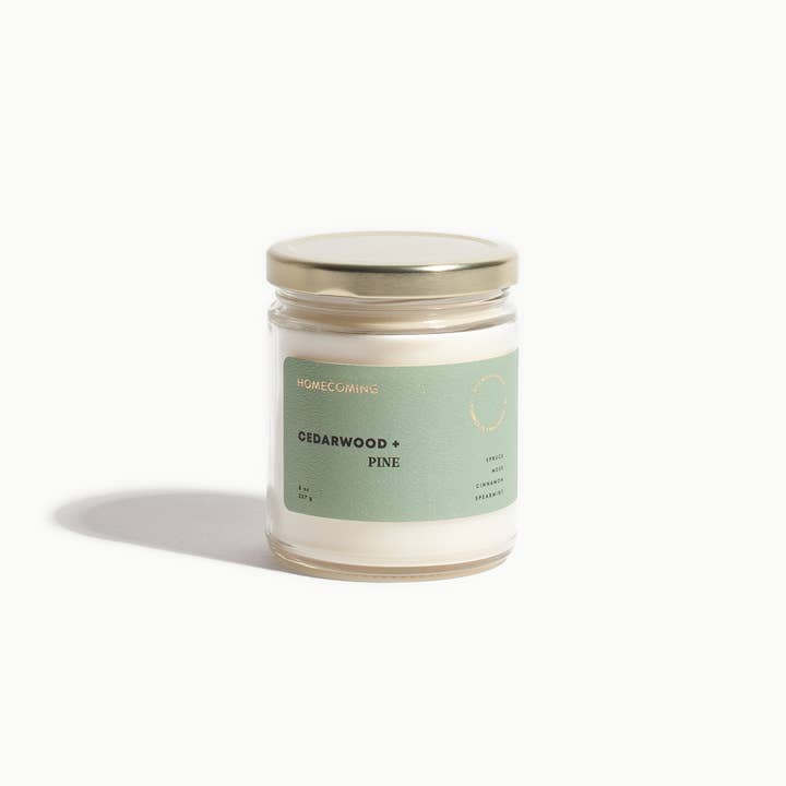 Cedarwood + Pine Soy Wax Candle for wholesale by Homecoming