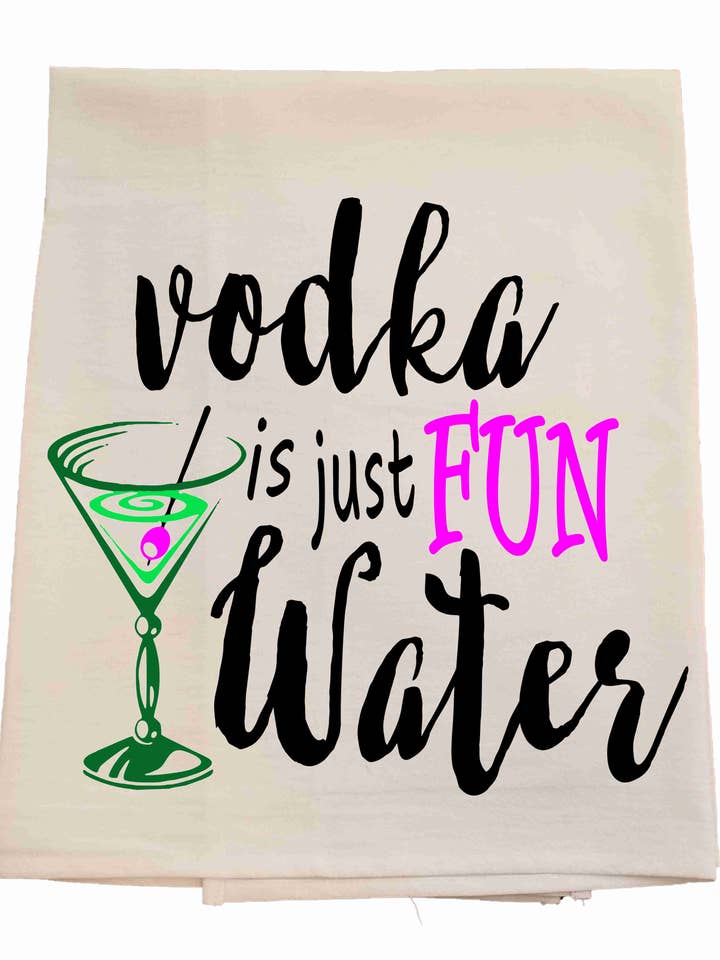 Torchon à vaisselle Vodka pour la vente par Bunnies and Bows