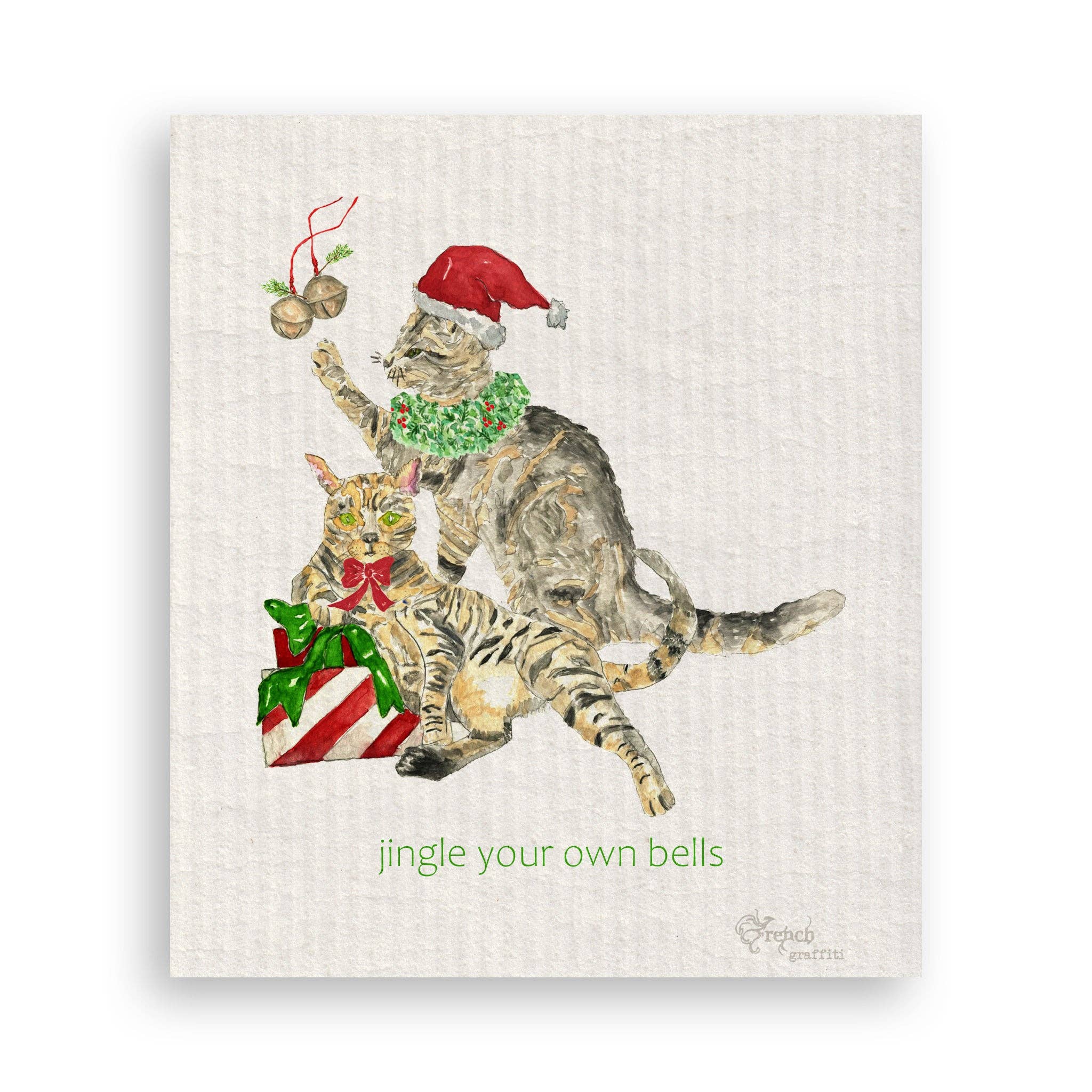 French Graffiti - Venta al por mayor Paños de cocina - Gatos Jingle Bells16