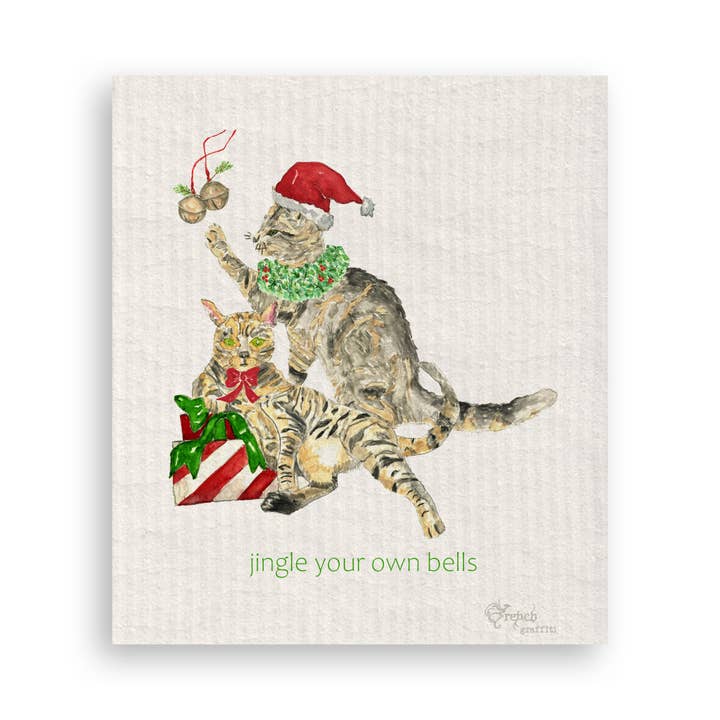 French Graffiti - Venta al por mayor Paños de cocina - Gatos Jingle Bells16