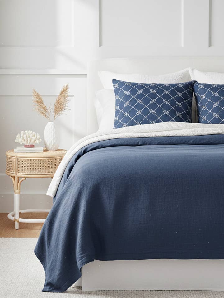 Captains Knots Linen Pillow for wholesale by Anaya Home