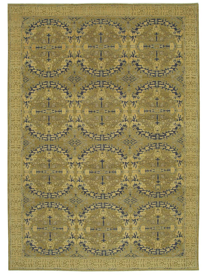 10x14 Grüner Oushak-Teppich - 33581 für den Großhandel von RUG N CARPET