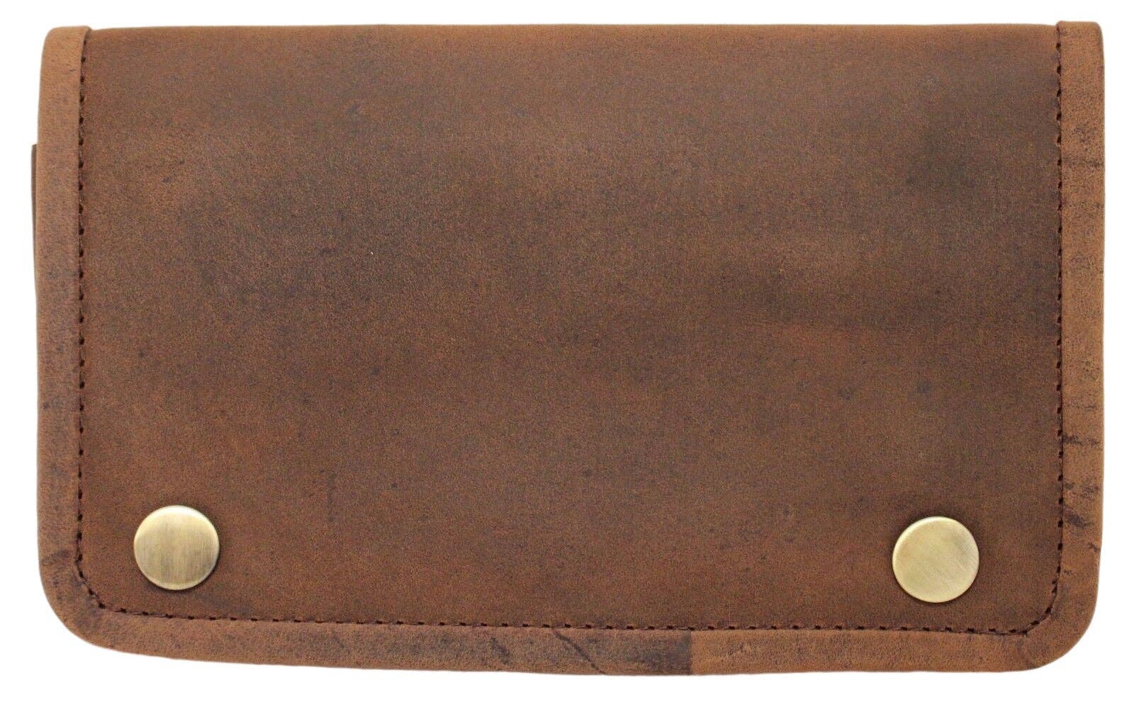 hide & chic - Wholesale Pouch - Women's - Quality Full Grain Vintage Leather Tobacco Pouch Style: 12035. BROWN. Compact Size.6