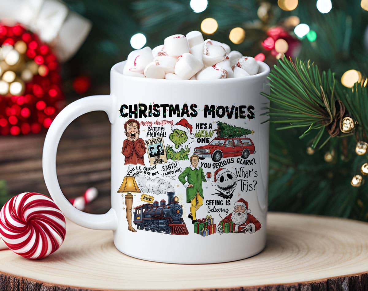 House Of Rodan - Wholesale Coffee Mug - Christmas Movies Collage Buddy Clark Coffee Mug