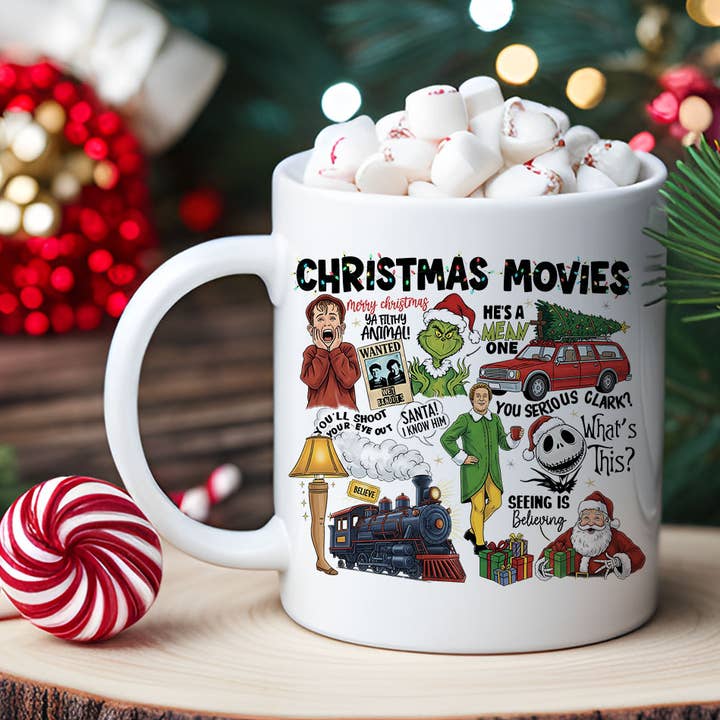 House Of Rodan - Wholesale Coffee Mug - Christmas Movies Collage Buddy Clark Coffee Mug 0
