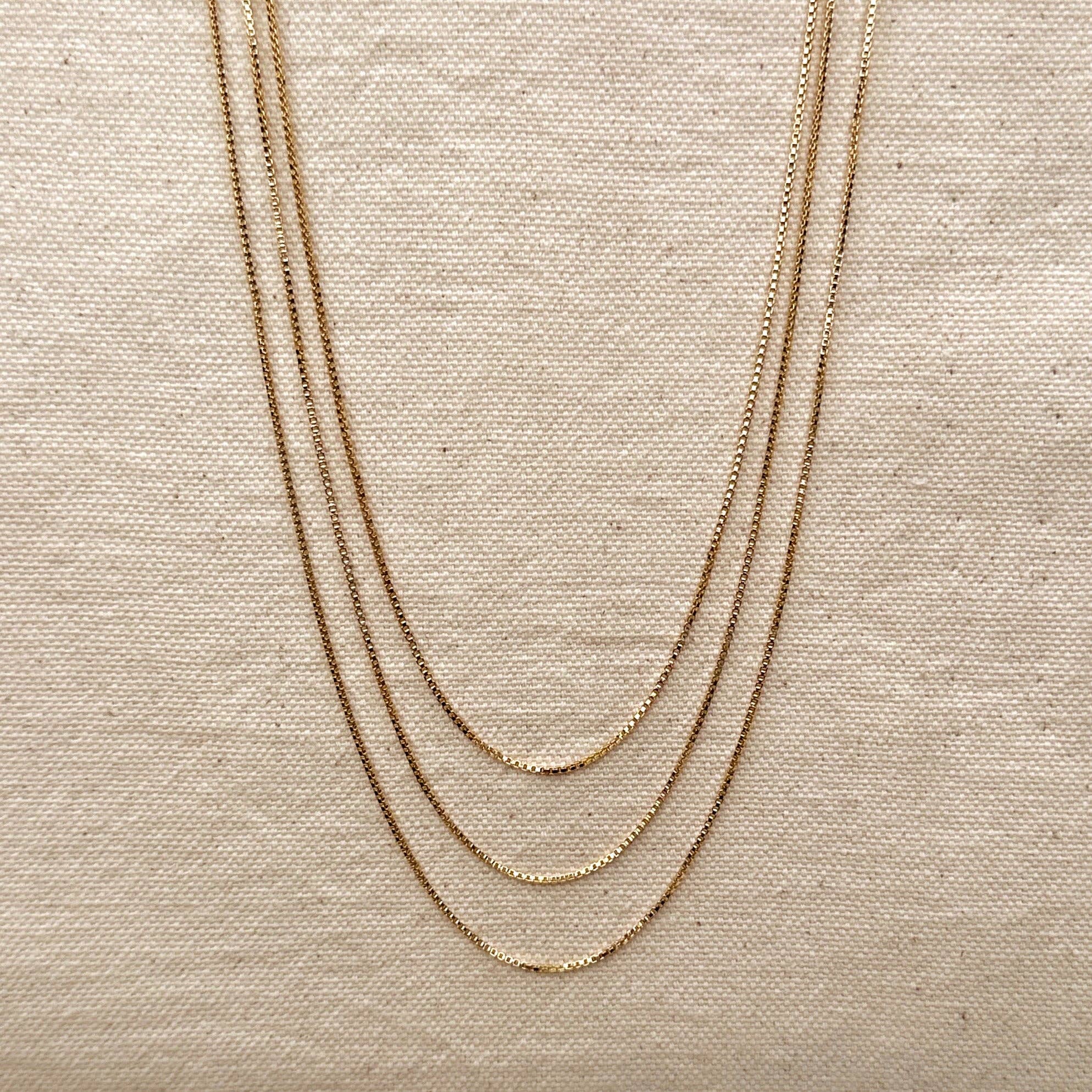 GoldFi - Wholesale Link & Chain Necklace - 1mm Box chain0