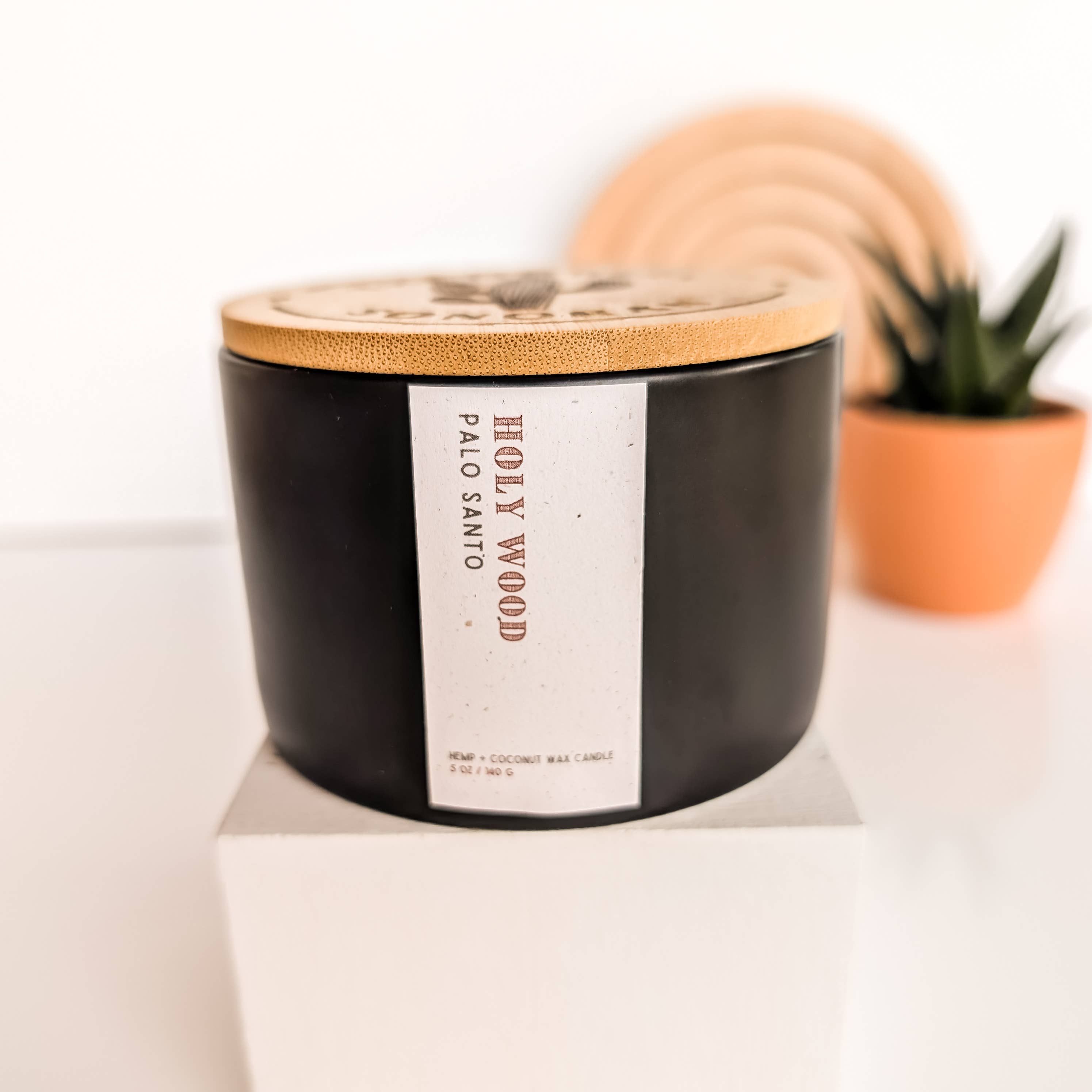 The Modern Sonoran – Großhandel Kerze im Glas / gefüllte Kerze – Holy Wood: Palo Santo Hanf-Kerze 141 g (Boho-Dekor & Geschenk)6