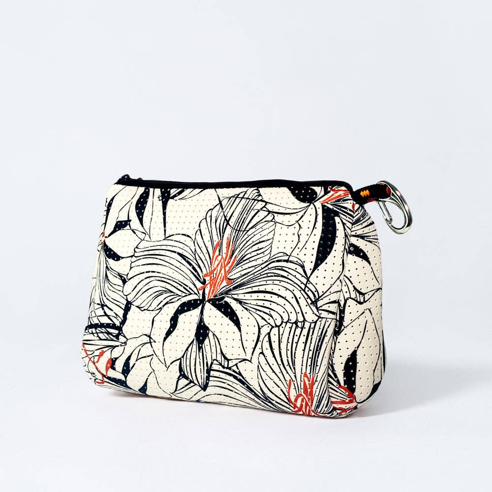 Pop Ups Brand - Vente Pochette – femme - GRANDE POCHETTE EN NÉOPRÈNE FLEURS D'HIBISCUS0