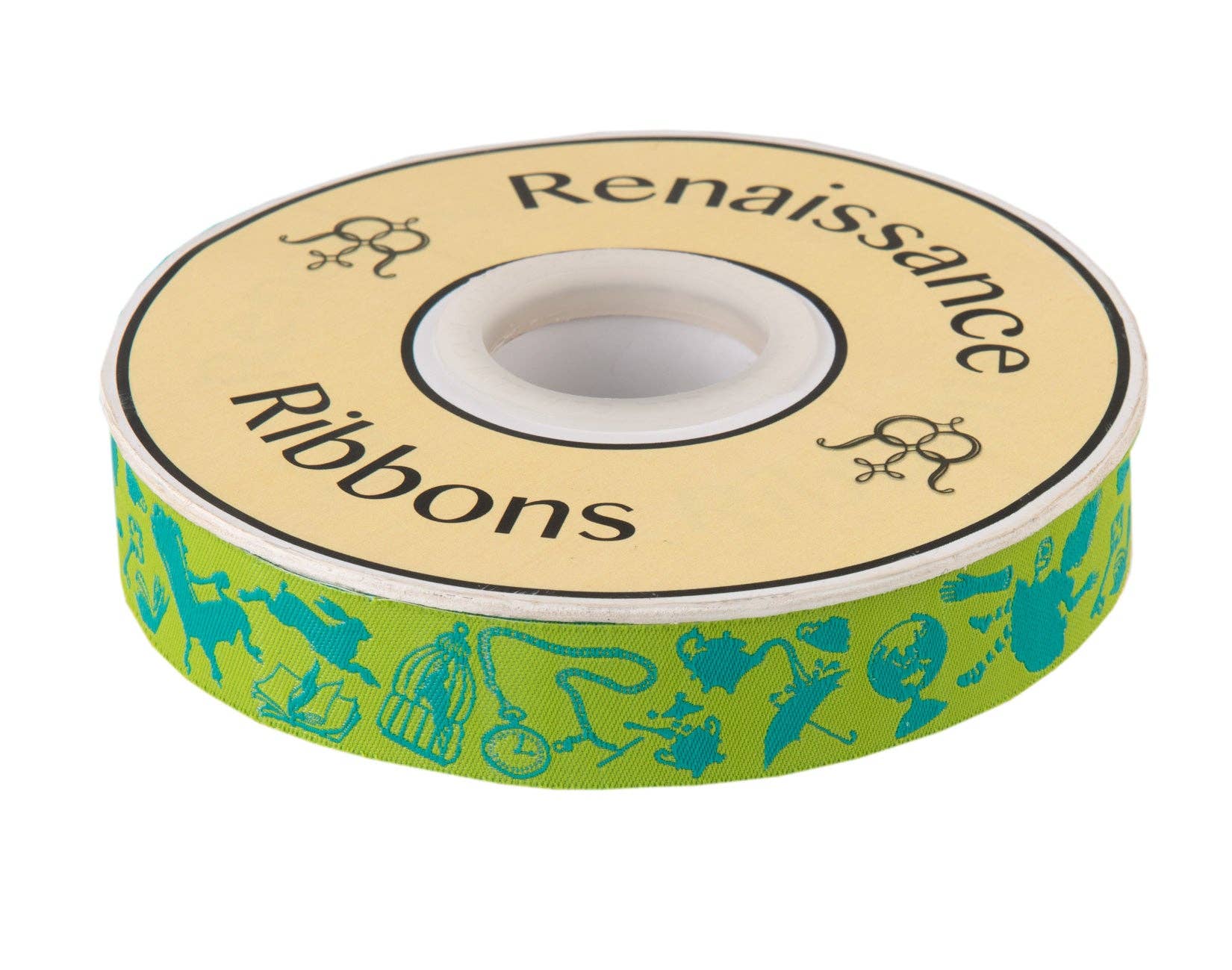 Renaissance Ribbons – Engroshandel Bånd – Ned Kanin Hul Grøn-7/8"-Tula Pink Curiouser0