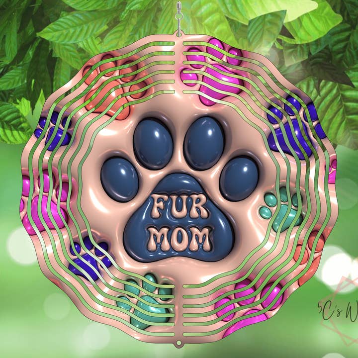 3D Inflated Fur Mom Wind Spinner for wholesale by 5C's Wholesale
