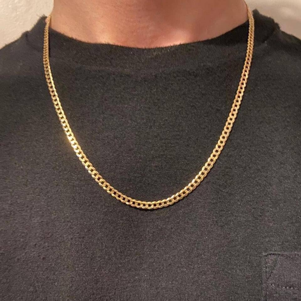 Prestige Jewelry – wholesale Link & chain necklace – 14k Gold Semi-Solid Cuban Link Chain 20in 4mm3