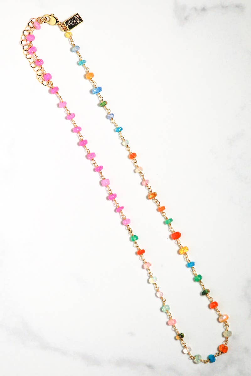 Native Gem - Vente Collier de perles - COLLIER OPAL ARC-EN-CIEL NÉON