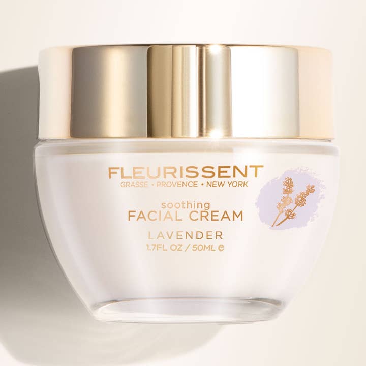 Crème apaisante pour le visage (lavande) pour la vente par Fleurissent Skincare