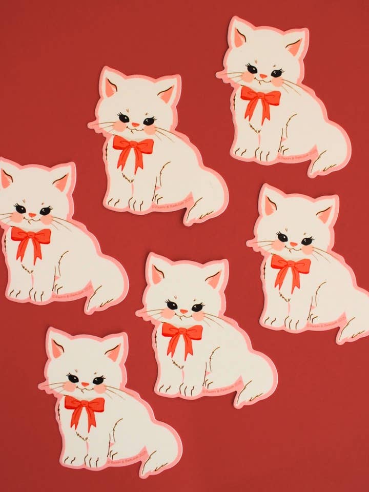 Kitschy Kitty Premium Die Cut Vinyl Sticker for wholesale by Party & Parlour