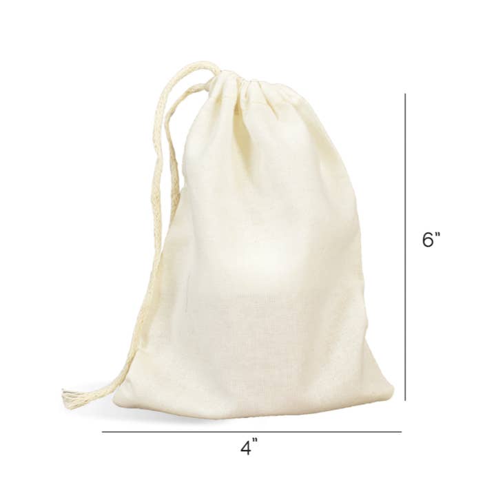 NorthWood Distributing - Wholesale Drawstring Bag - Unisex - Muslin Drawstring Bags - Medium 4 x 6 Inch