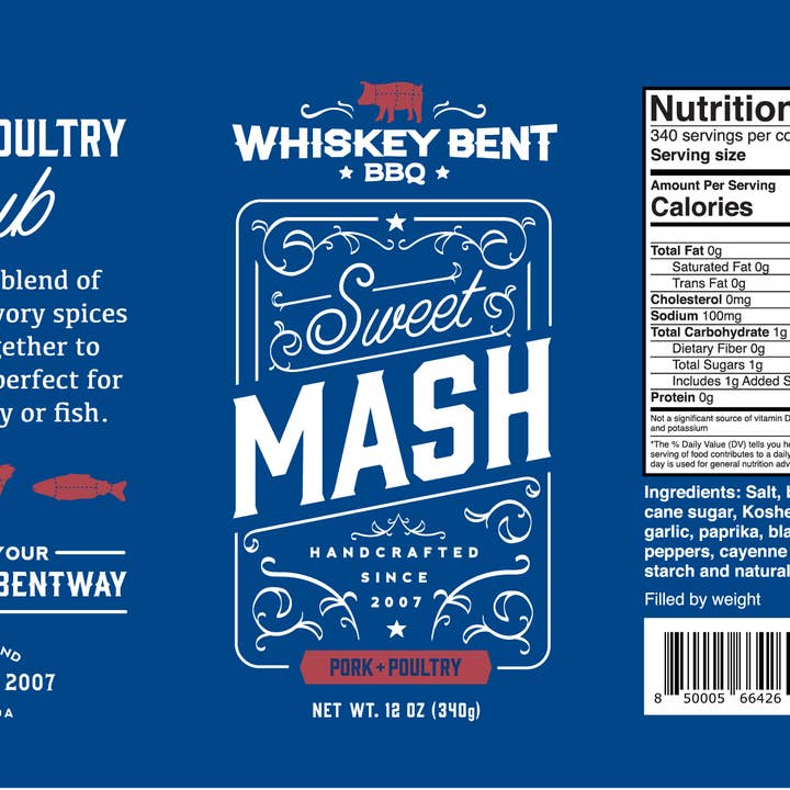 WB BBQ Products - Wholesale Rub - The Sweet Mash - Pork and Poultry1