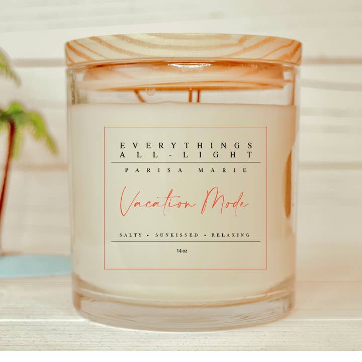 Vacation Mode | Organic Soy Candle for wholesale by Everythings All-Light
