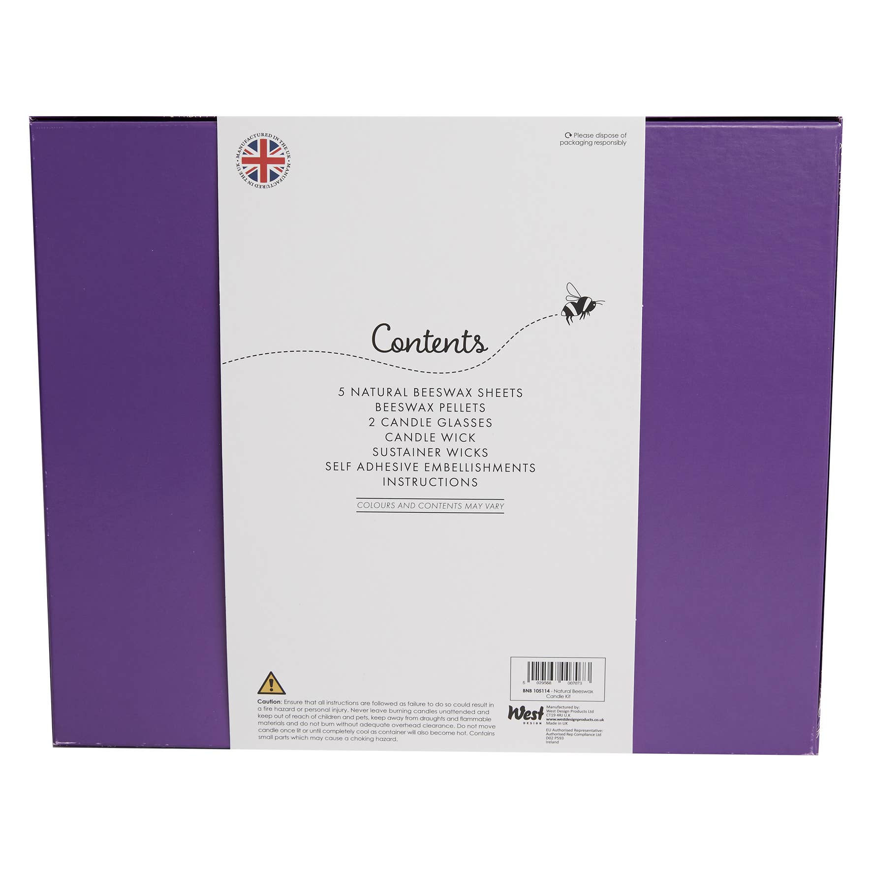 West Design Products – wholesale DIY craft kit – Bee & Bumble Natural Beeswax Candle Craft Kit1