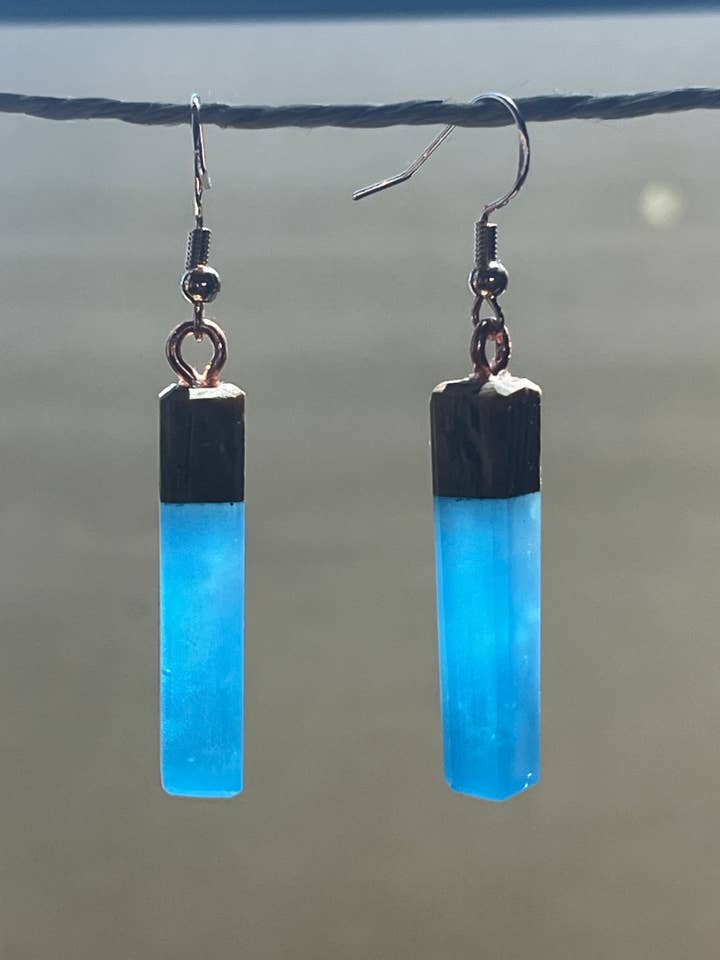 Royal Blue Earrings - Medium for wholesale by Wood & Resin Handmade
