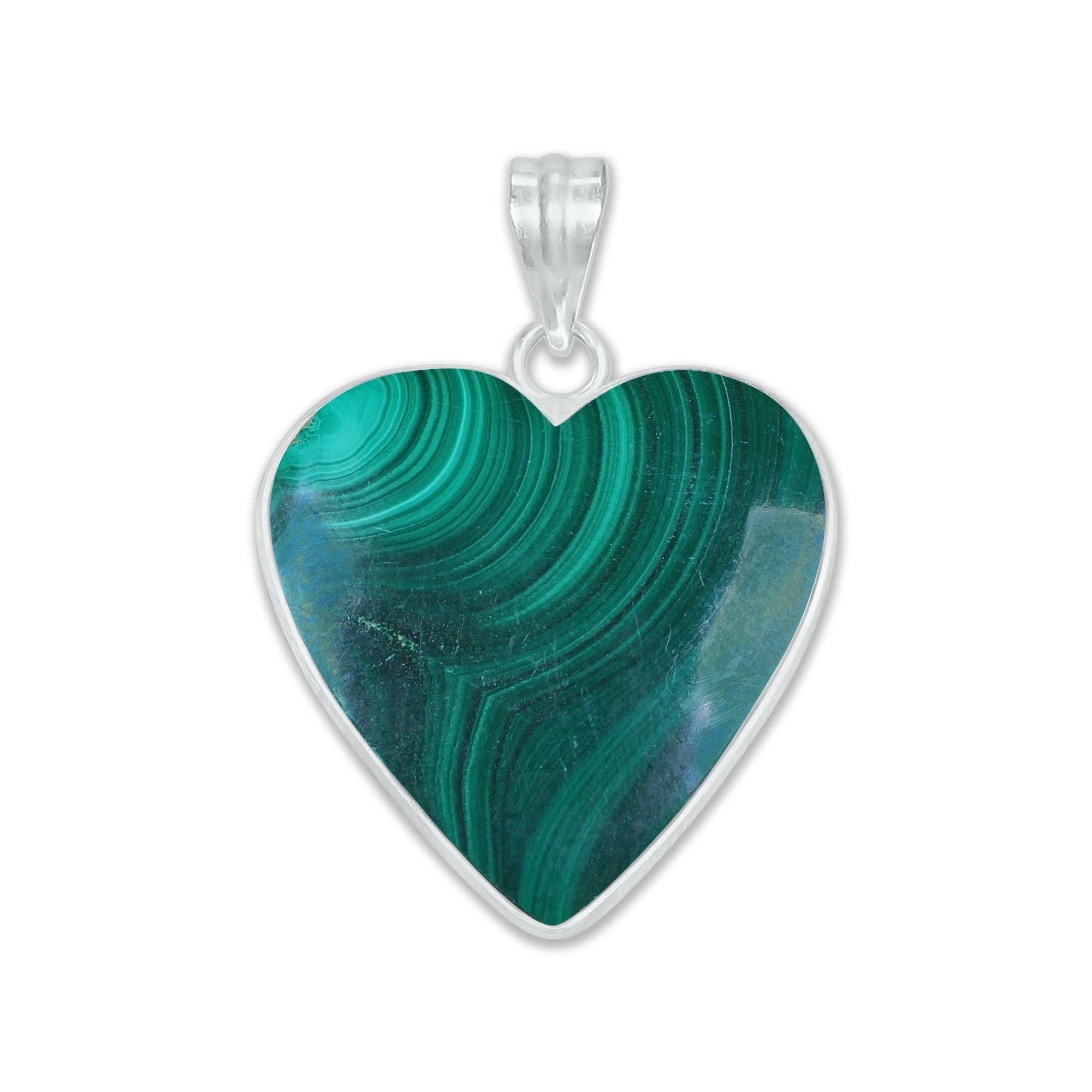 Handmade Jewels – wholesale Individual charm/pendant – Malachite Heart Pendants - Handmade, Silver Plated, Simple Works, Wholesale Crystal Jewelry7
