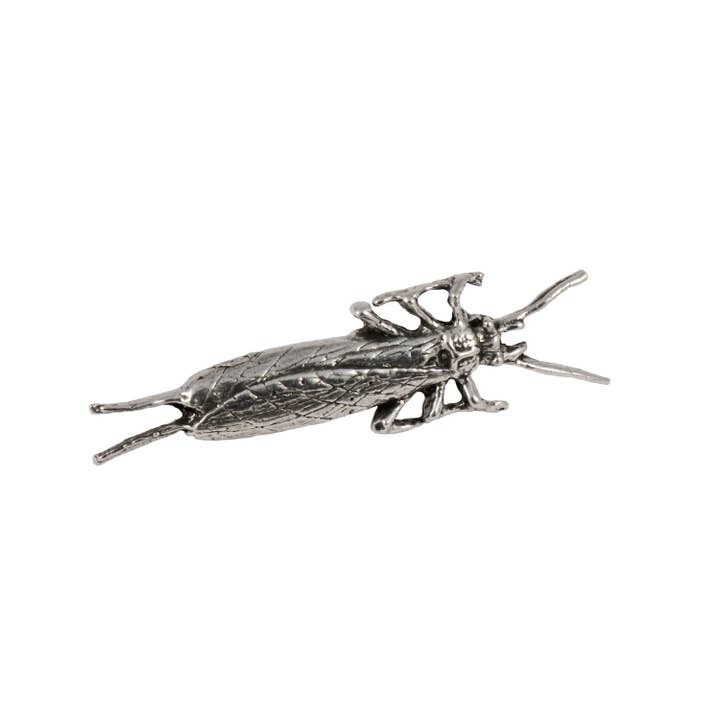 Fly Fishing, Salmonfly Nymph Insect Bug Pewter Lapel Pin for wholesale by Creative Pewter Designs