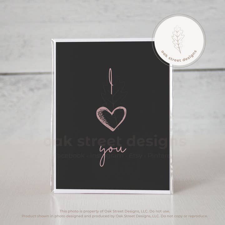 I Heart You Folded Card for wholesale by Oak Street Designs