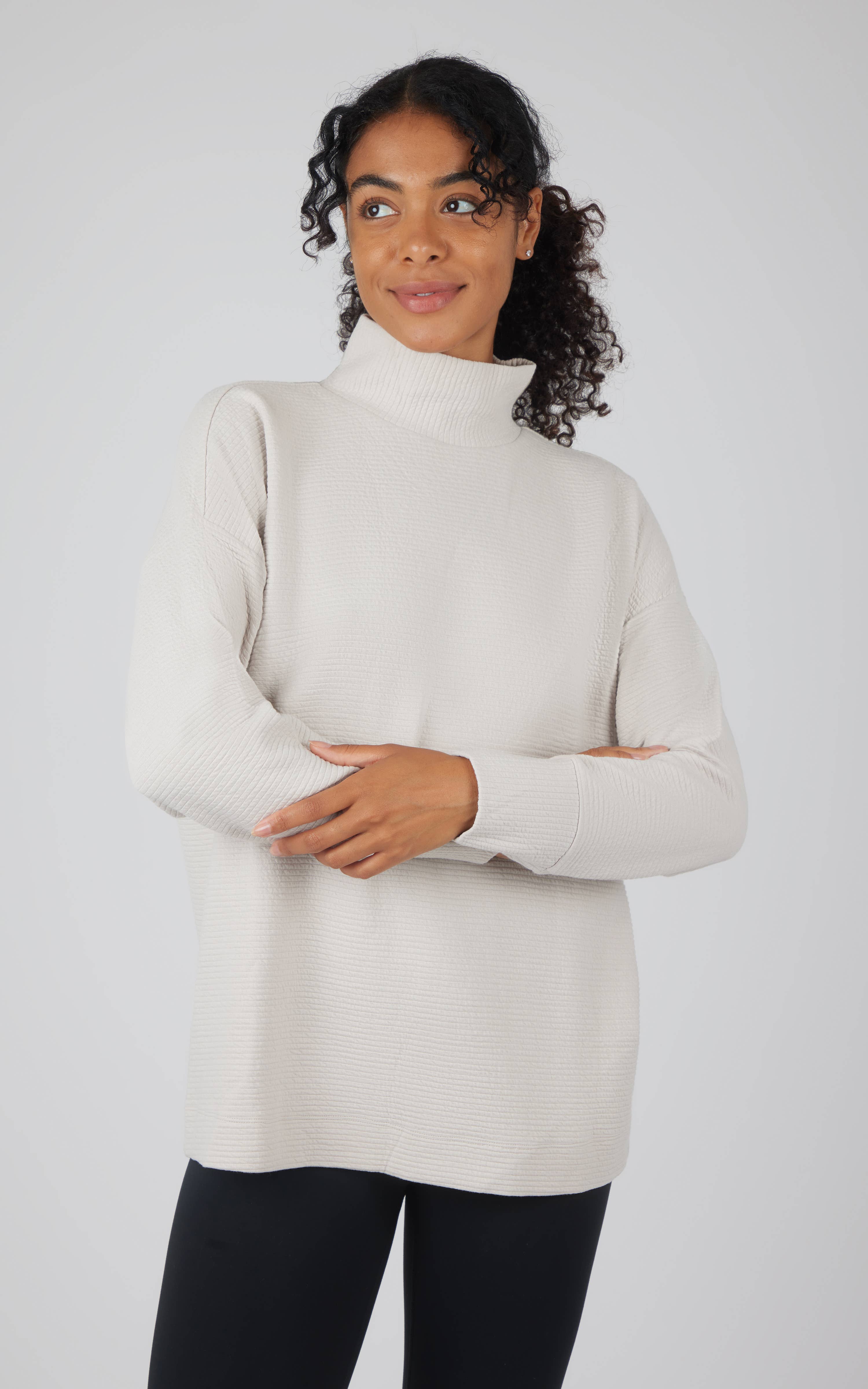 90 Degree by Reflex & Yogalicious - Wholesale Sweatshirt - Women's - Women's Cozy Quilted Brushed Inside Pullover Tunic1