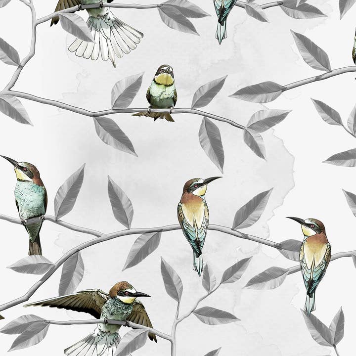 Bee Eater - Washed Wallpaper for wholesale by Detroit Wallpaper Co.