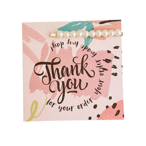 Thank You Pearl Clip for wholesale by Tiny Gift Society