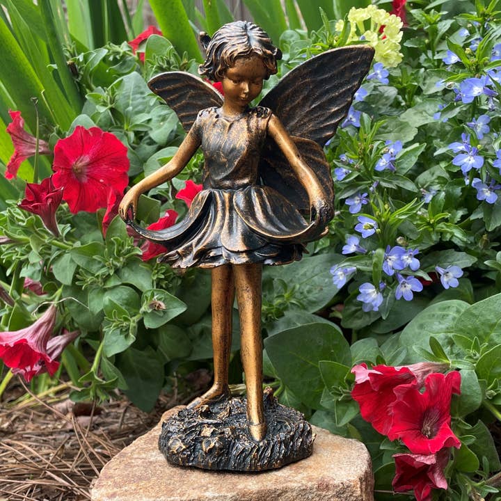 Emily Fairy Garden Bronze Finish Statue for wholesale on Faire