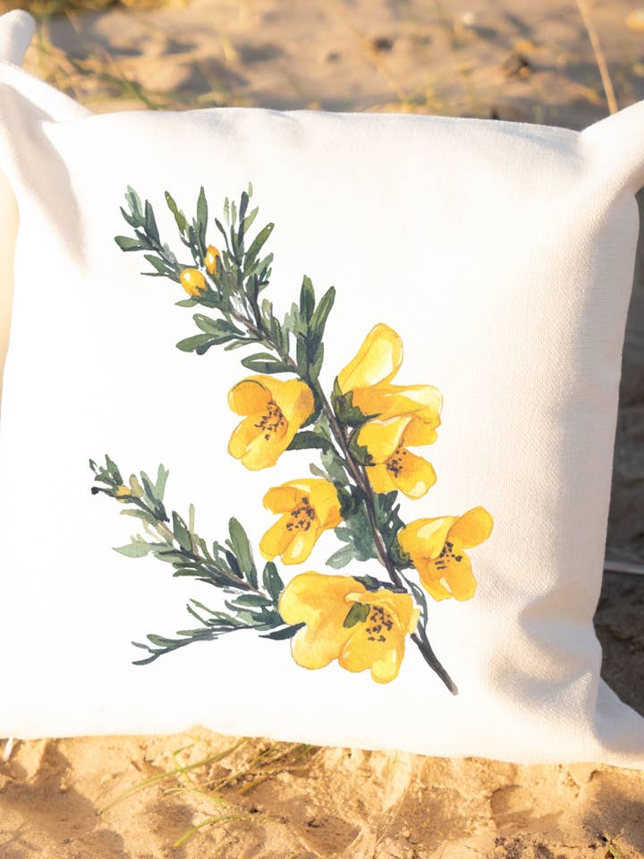 Yellow Gorse Country Canvas Cushion for wholesale by Cole Beach - Northumberland