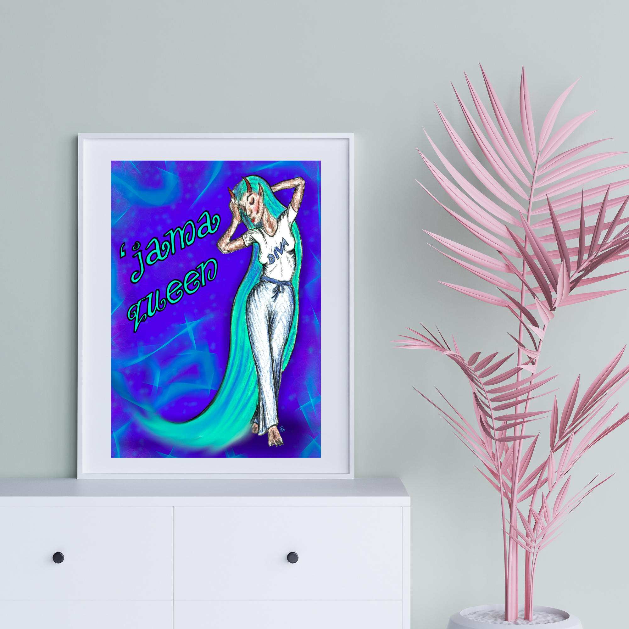 Hannah Kate Makes - Wholesale Art Print - The 'Jama Queen Art Print - Pyjama Princess - A5 Unframed7
