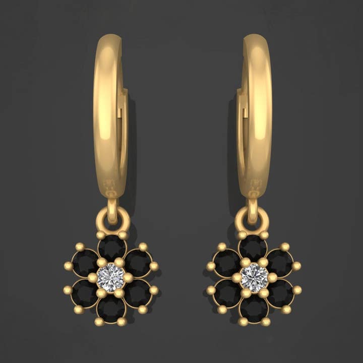 Hoop Diamond Earrings Made by 14K Gold for wholesale by Avellinno