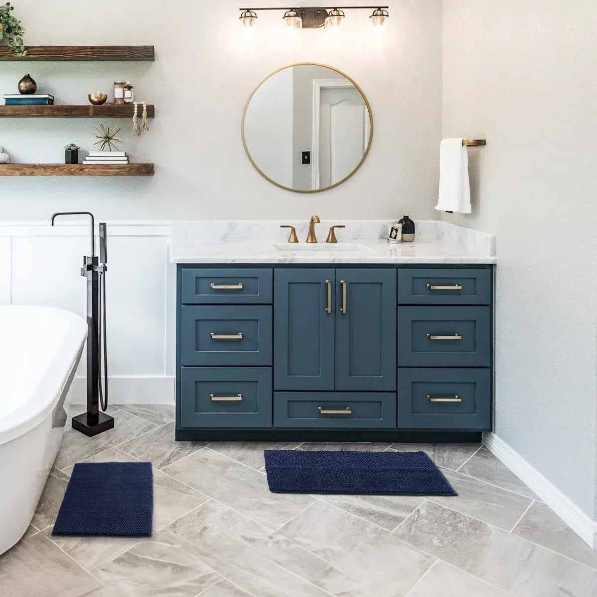 Hauteloom - Wholesale Bath Mat - Washable Bath Mat, Navy Blue7