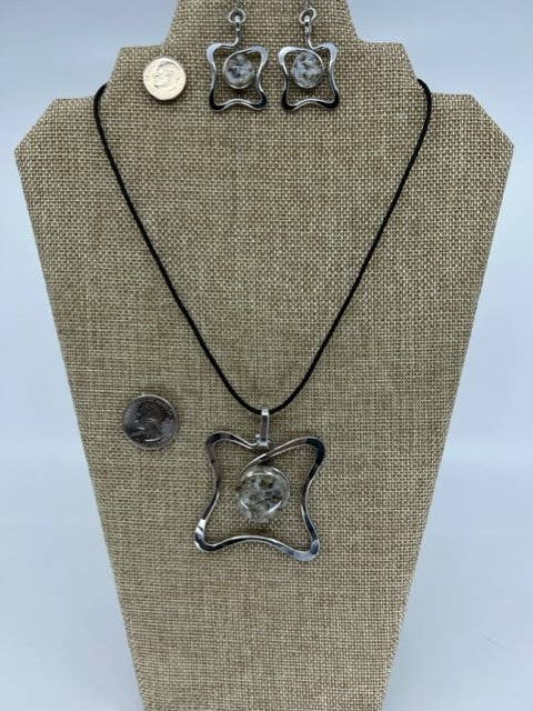 Open Square Curl in Granite, Dalmation and Seaglass for wholesale by The Artist Jay