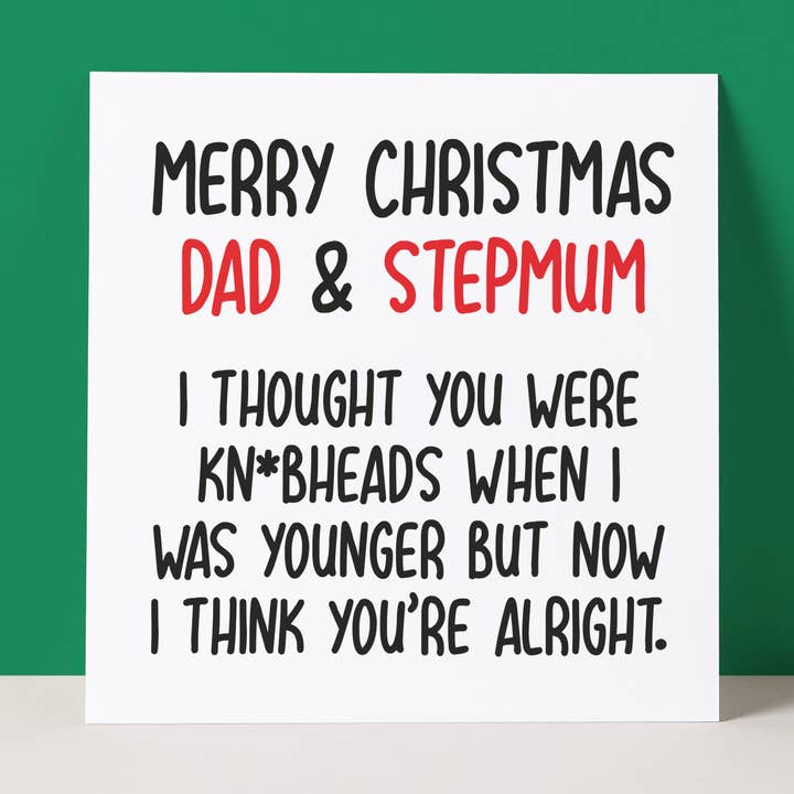 PAPA CRÉTIN & BELLE-MÈRE - CARTE DE NOËL pour la vente par Pack a Punch Designs