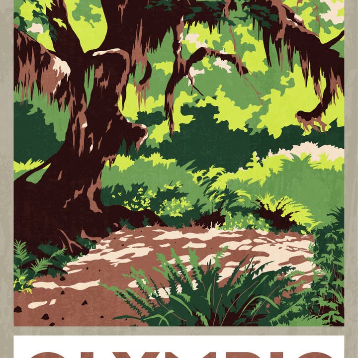 Lionheart Graphics - Wholesale Poster - Poster van het Olympisch Nationaal Park | Retro reiskunst in Washington1