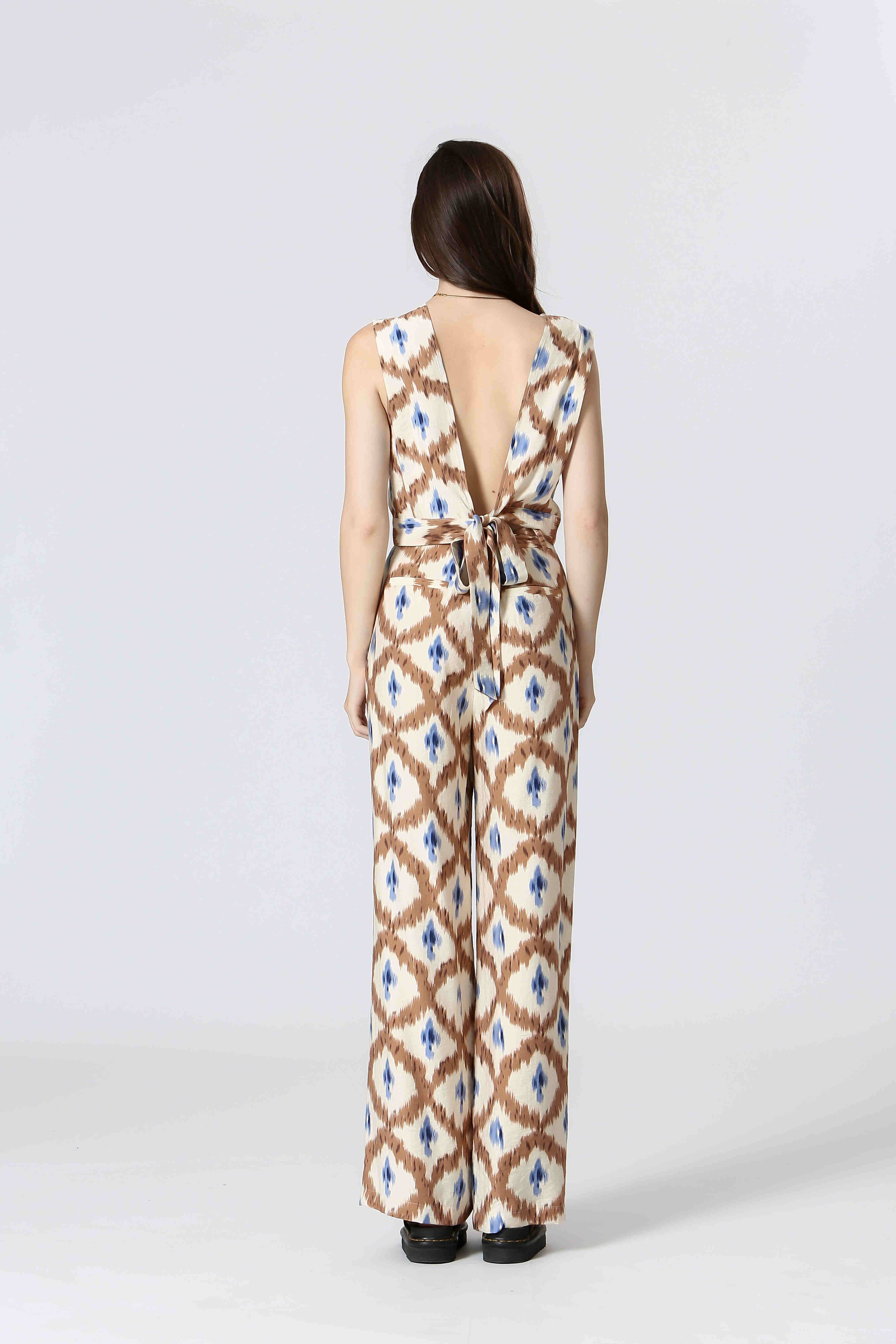 Brown T25141032 - Ladies Printed High Waisted Pants for wholesale on Faire4