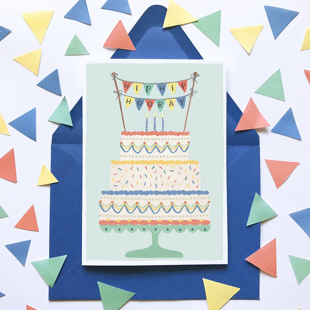 LoveLight Paper - Wholesale Birthday Card - Hip Hip Hooray (Cake) - Birthday Card2