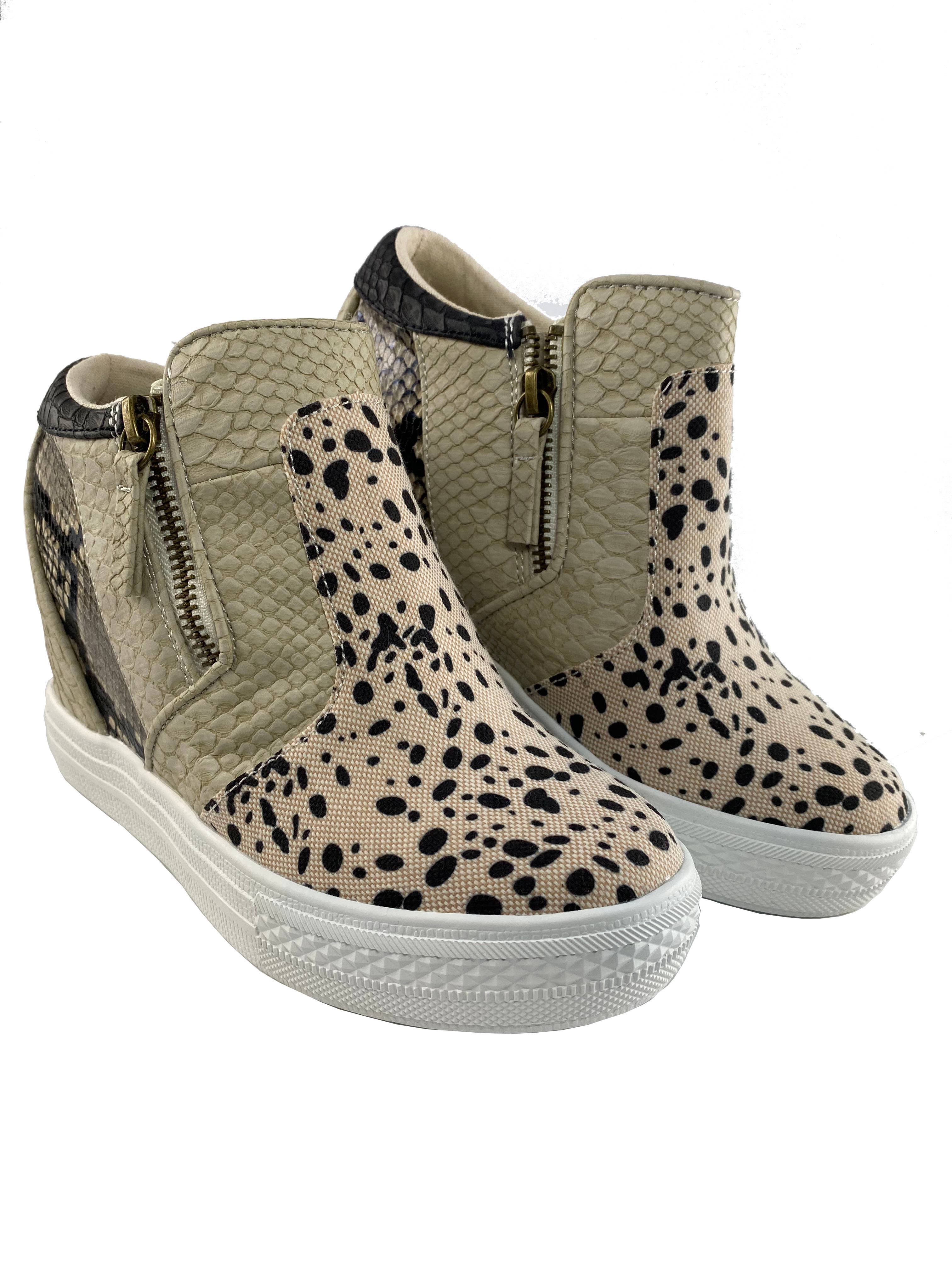 Leopard Print Ccocci Zoey Wedge Sneakers Top Zoey Wedge Sneaker