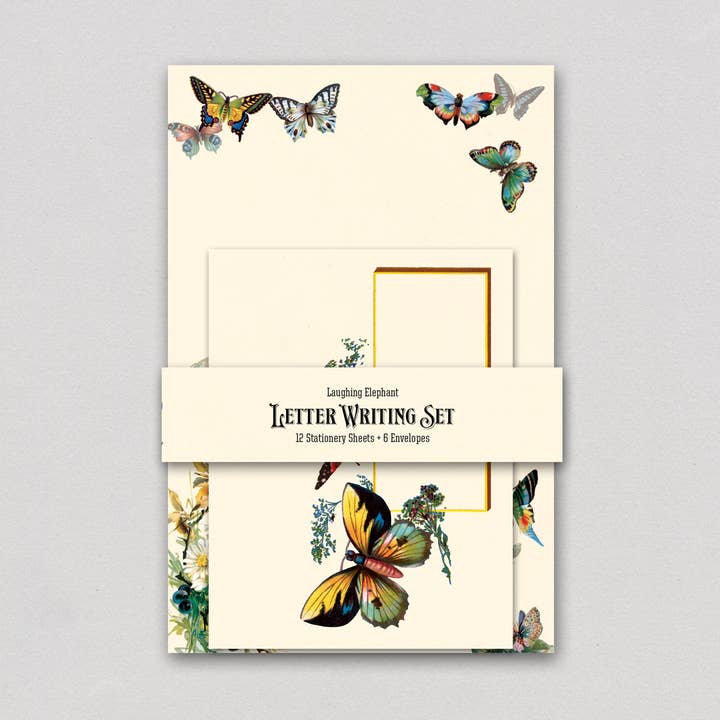 Fjärilar - Brev Writing Set för wholesale av Laughing Elephant