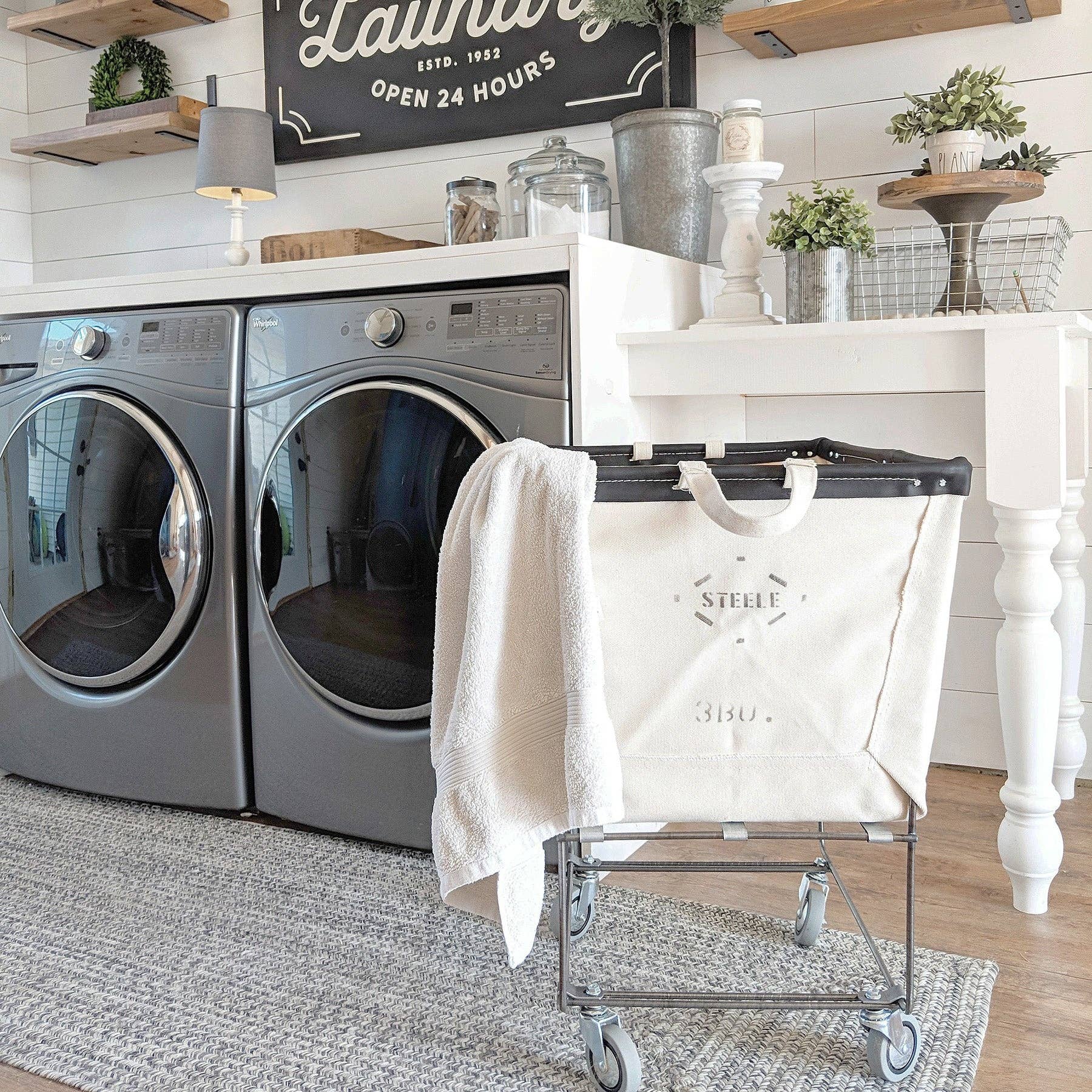 Steele Canvas Basket Corp. - Wholesale Laundry Basket - Canvas Elevated Truck - Permanent Style 3 Bu12