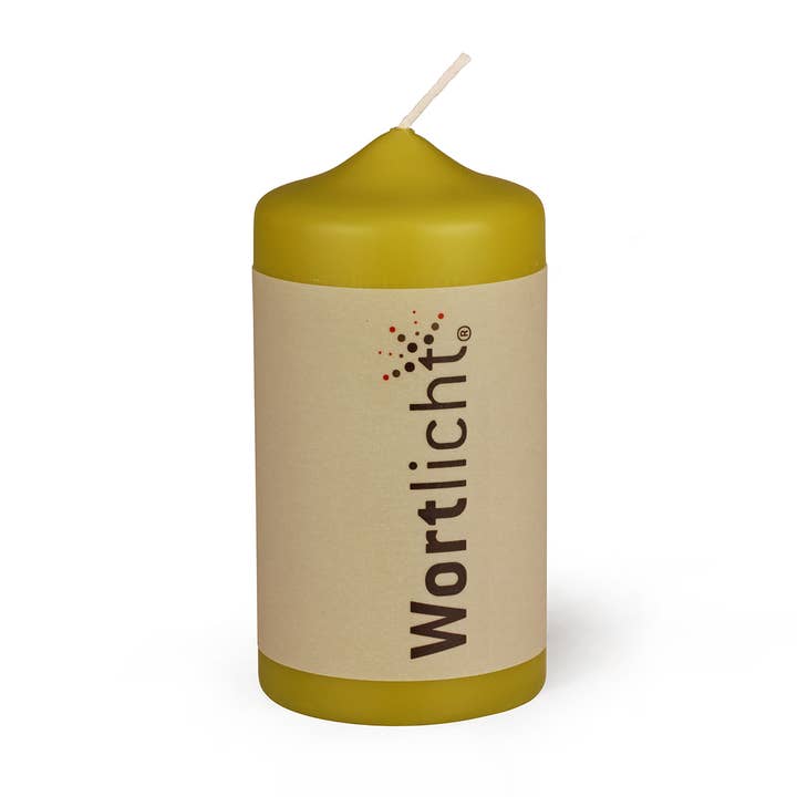 Wortlicht-Kerze – Geburtstagswünsche grün für den Großhandel von Bulla-Manufaktur