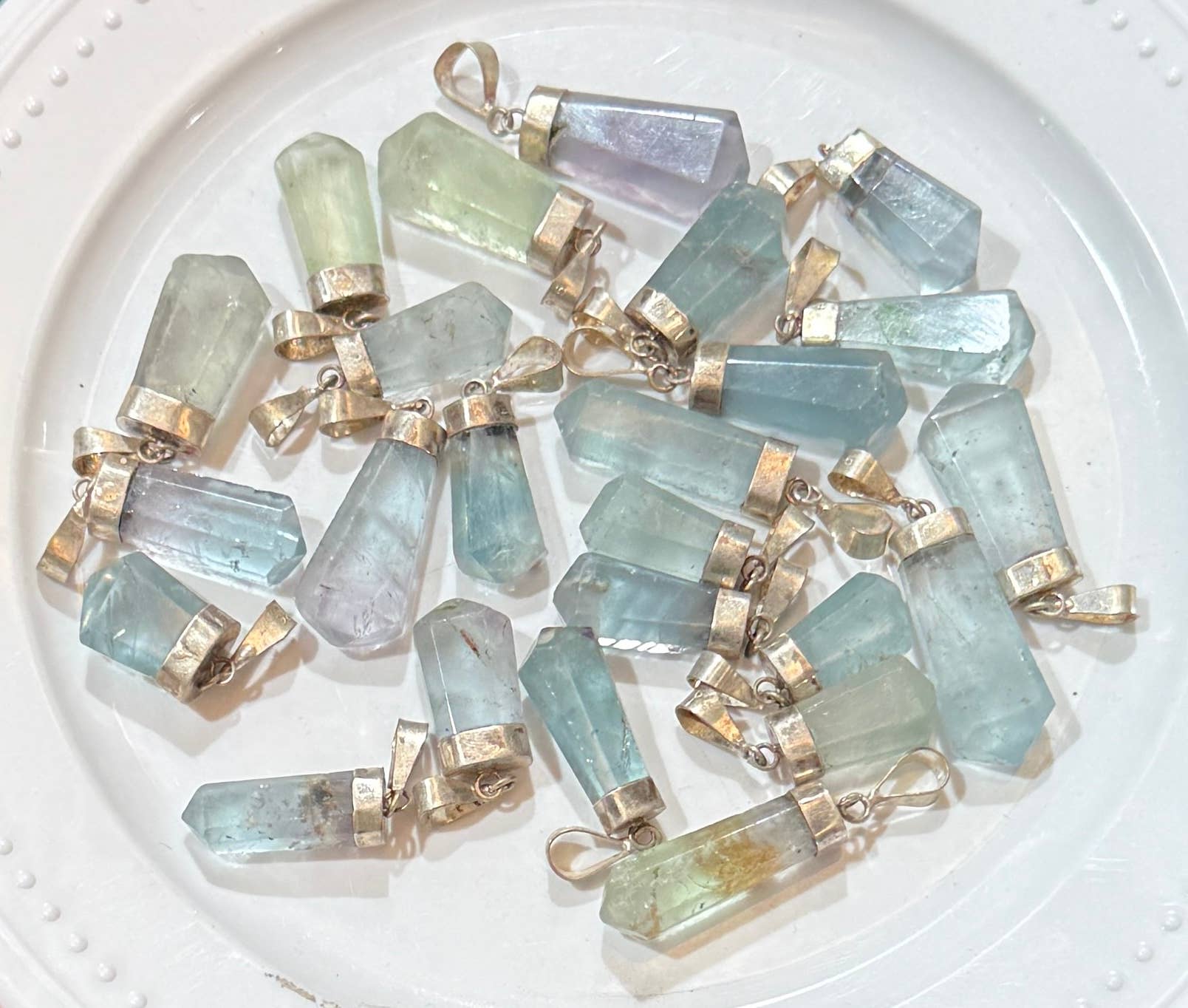 Metaphysical & Healing Crystals – wholesale Crystal spray – FLUORITE PENDANTS WITH STERLING SILVER0